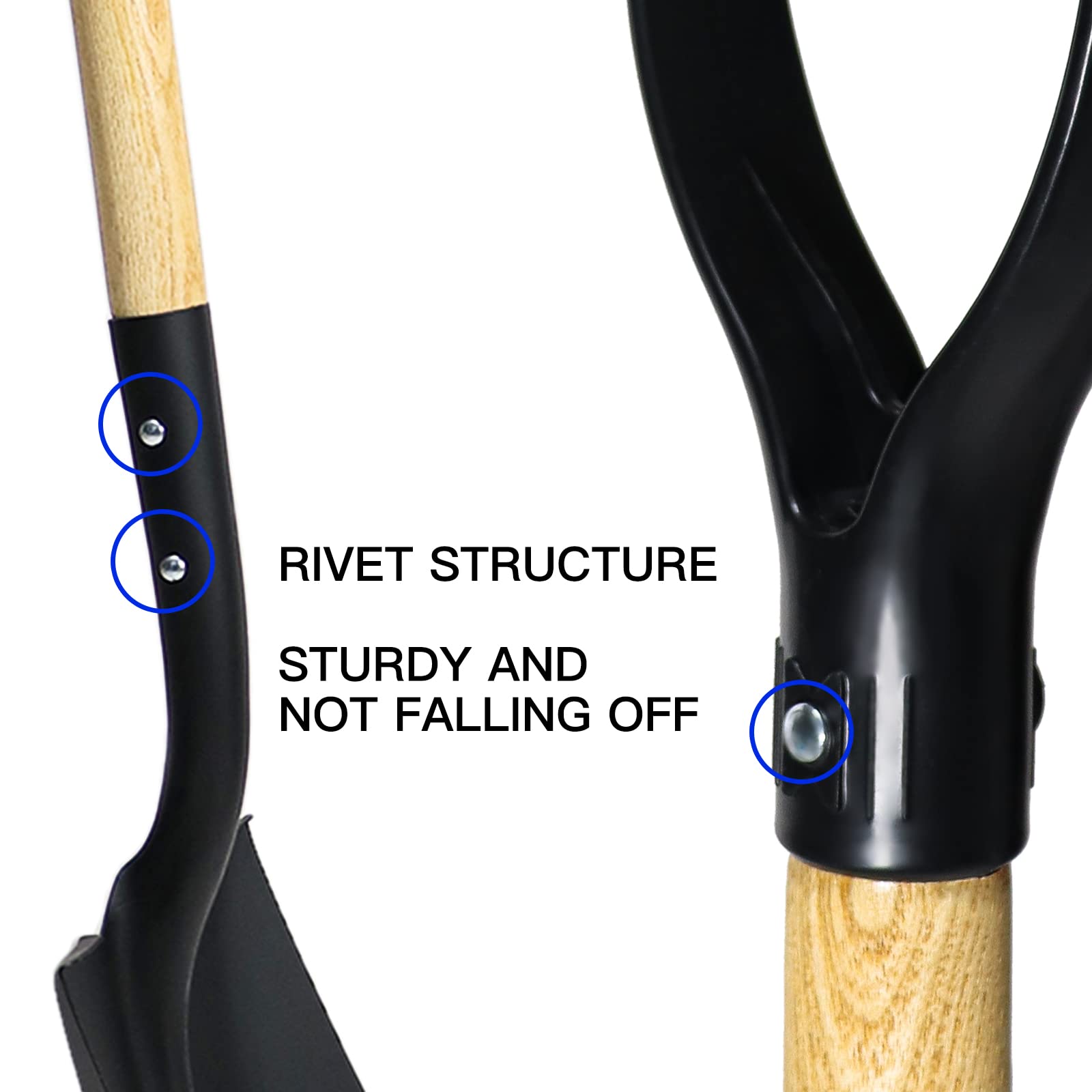 KOLEIYA shovel beside ruler showing 41-inch length for scale