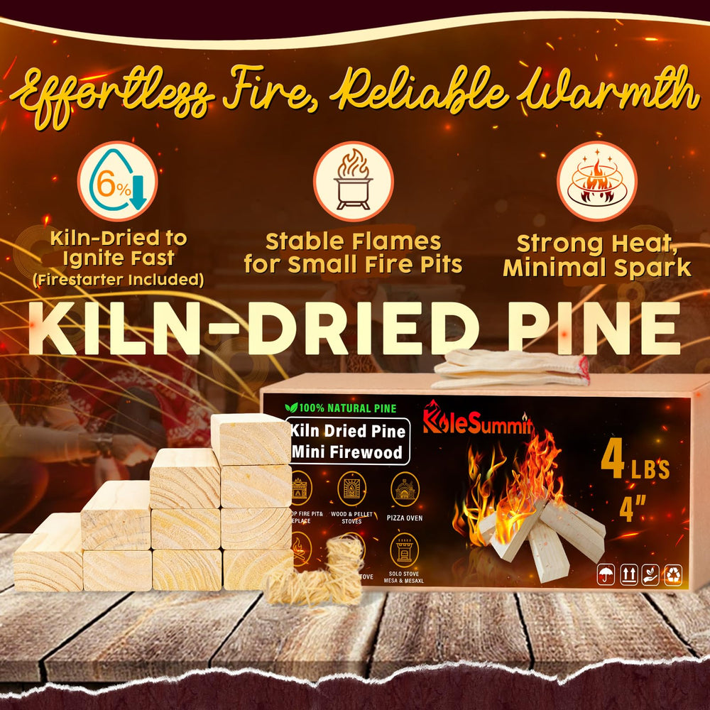 KoleSummit close-up of kiln-dried pine grain highlighting low moisture clean burn