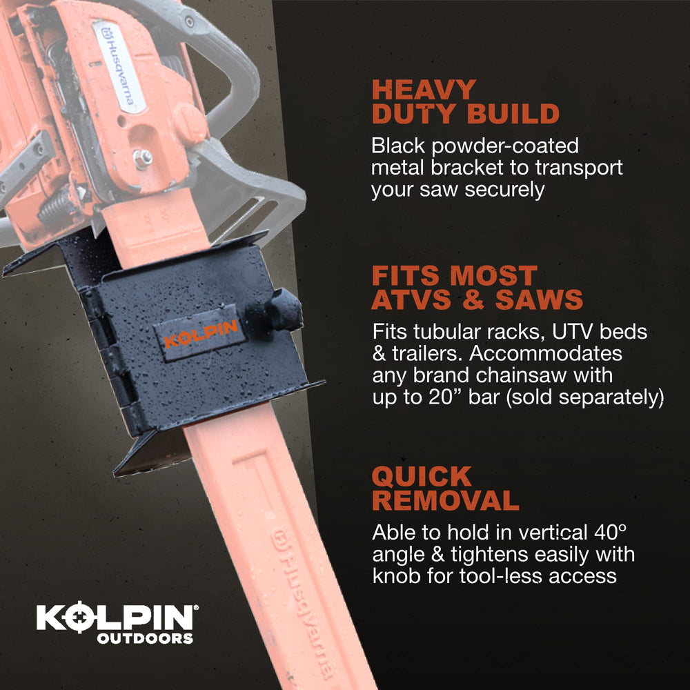 Kolpin mounted on ATV rack demonstrating stable transport during trail riding