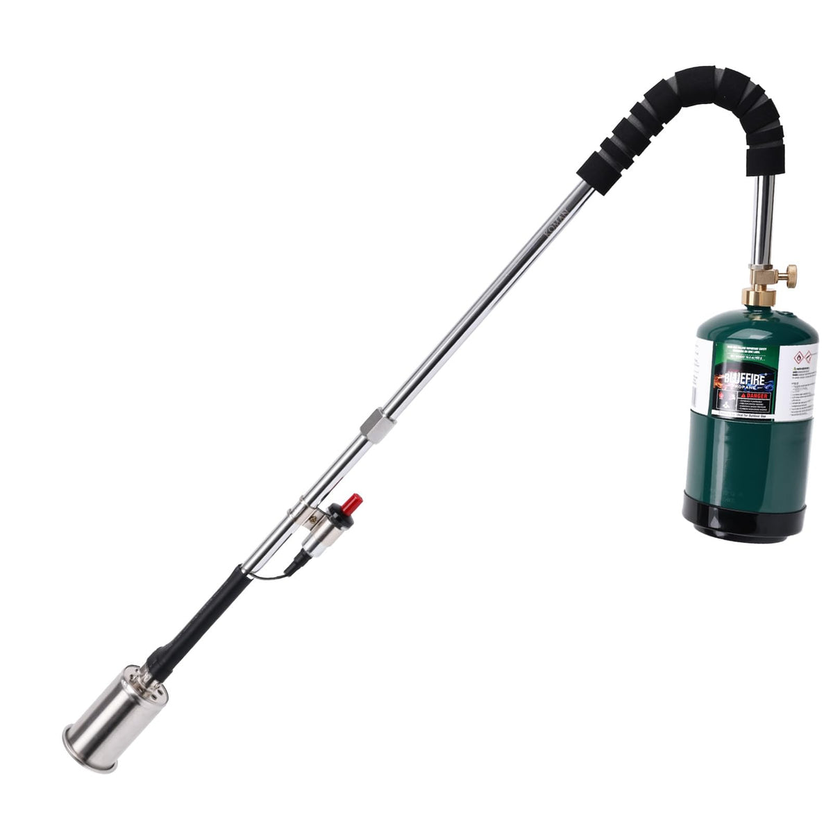KOMAN torch front view showing full tool and robust frame, durable performance