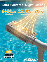 Kompoll fountain in use creating circulation and cooling spray in pool