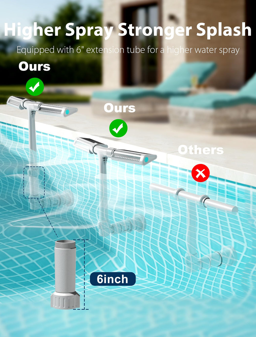 Kompoll nighttime multicolor LED display creating vibrant pool ambience