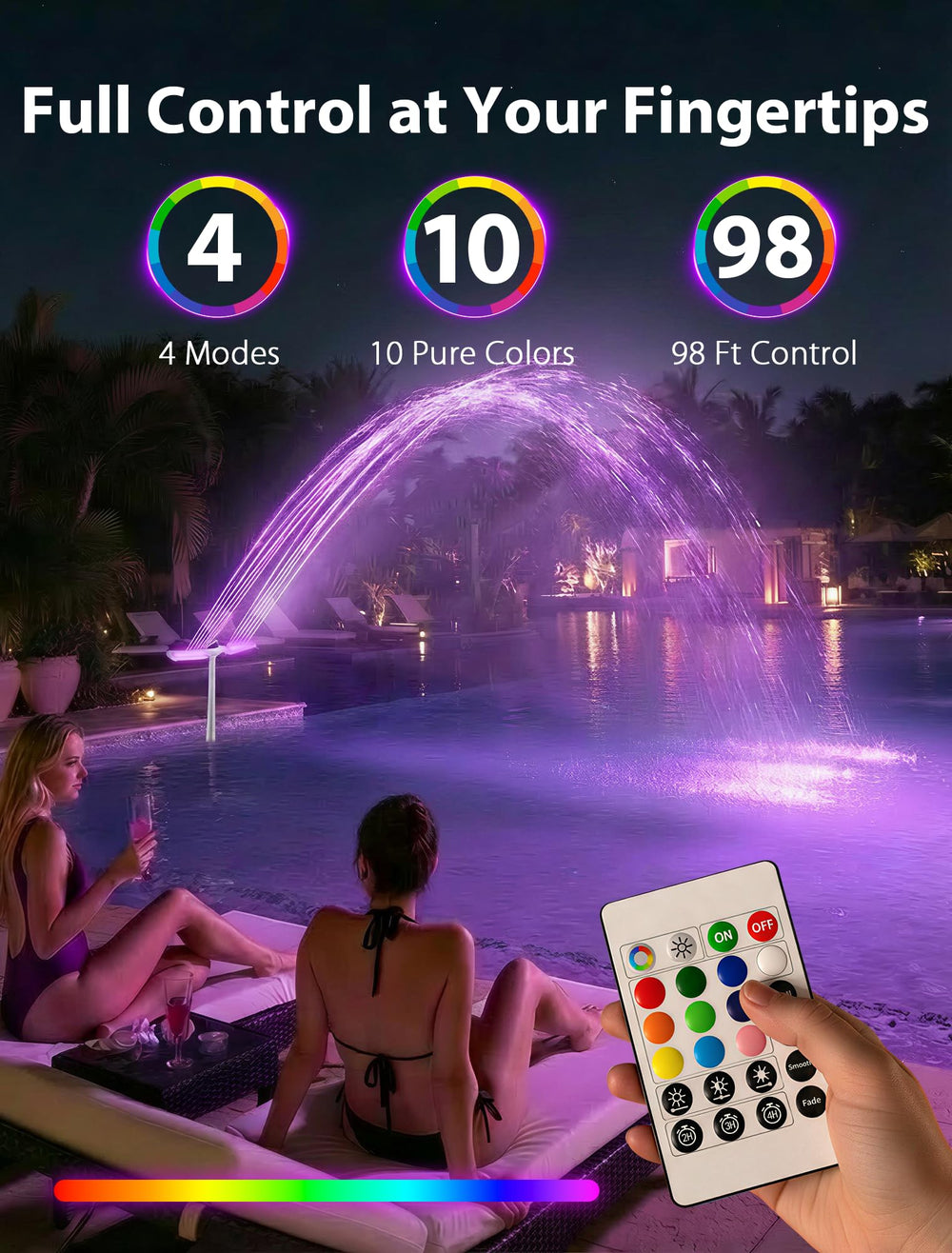 Kompoll remote control and timer for easy color and runtime adjustments