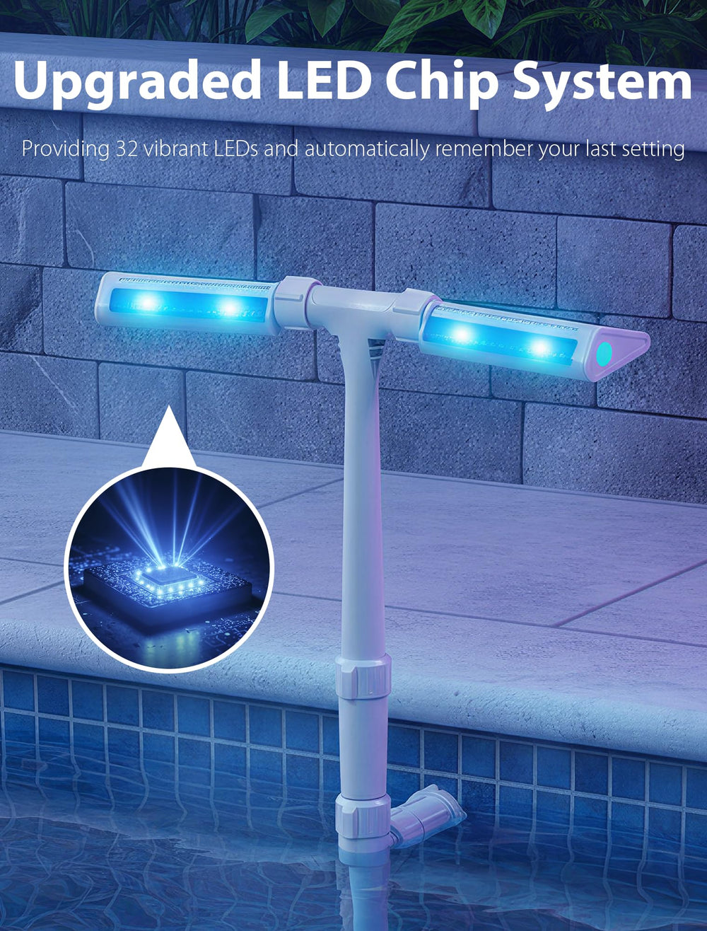 Kompoll spray pattern closeup showing decorative water arc for comfort