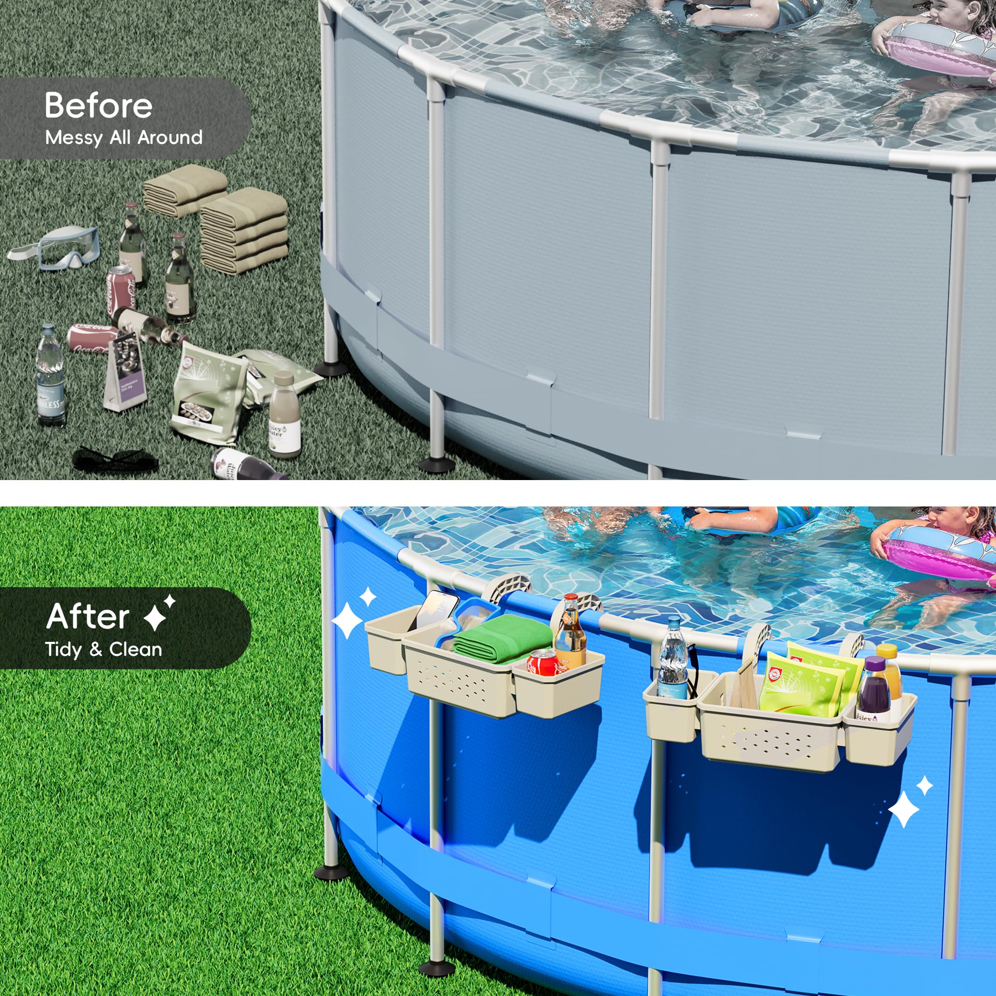 Kompoll adjustable support rod detail showing stability and leveling advantage