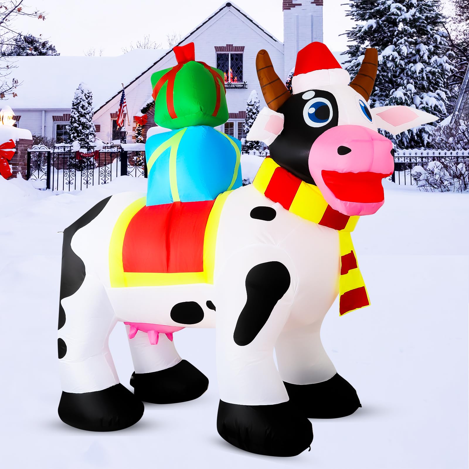 Koncifun milk cow side profile highlighting size and festive silhouette
