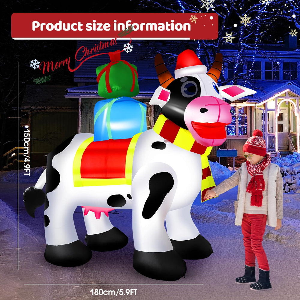 Koncifun milk cow in yard display adding holiday charm to lawn
