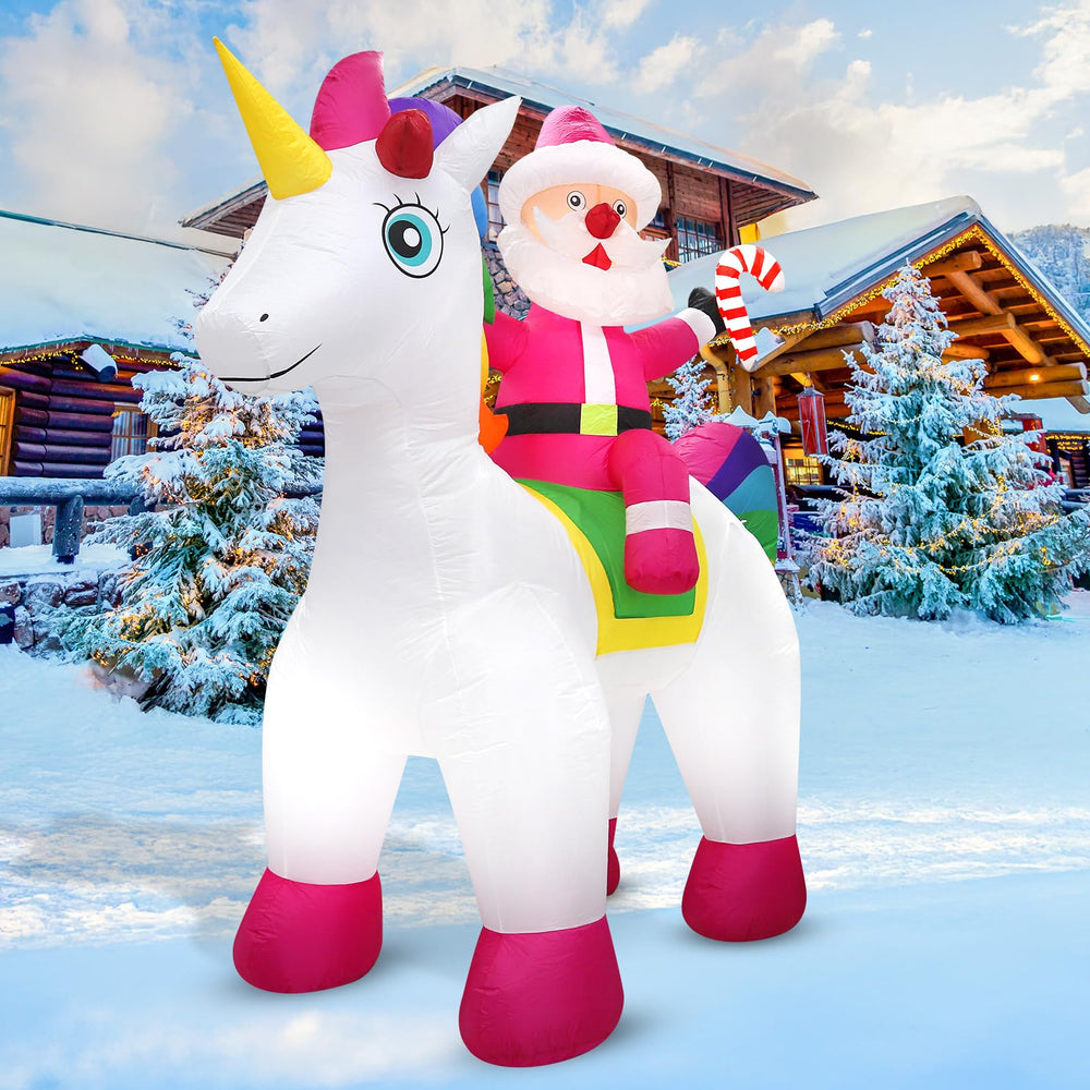 Koncifun inflatable lit by built-in LEDs at night showing bright visibility and festive glow