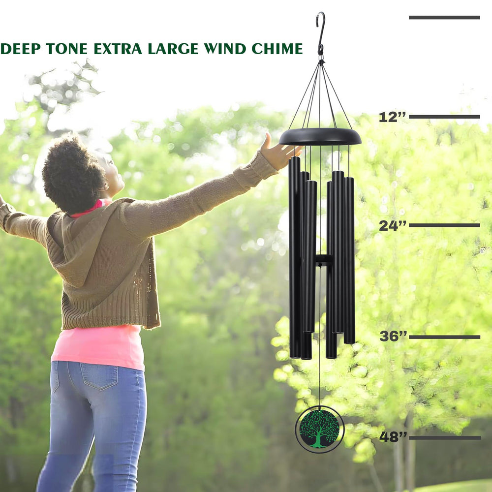 KONEFEJI wind chime hanging from porch beam demonstrating calming outdoor ambiance