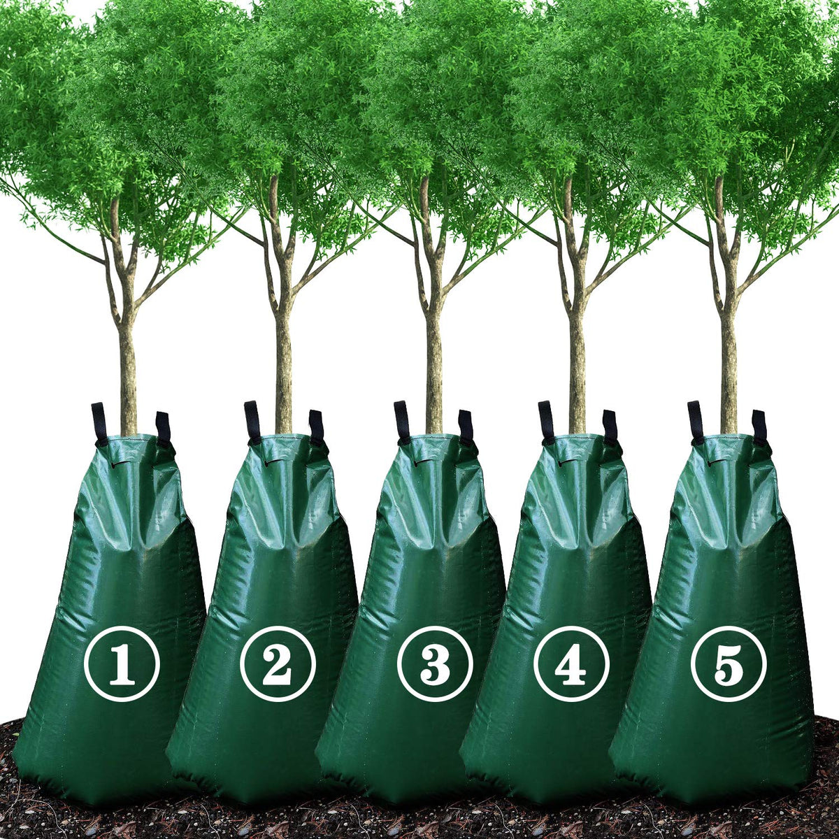 KONIGEEHRE front view of 5-pack watering bags showing packaging and capacity benefits
