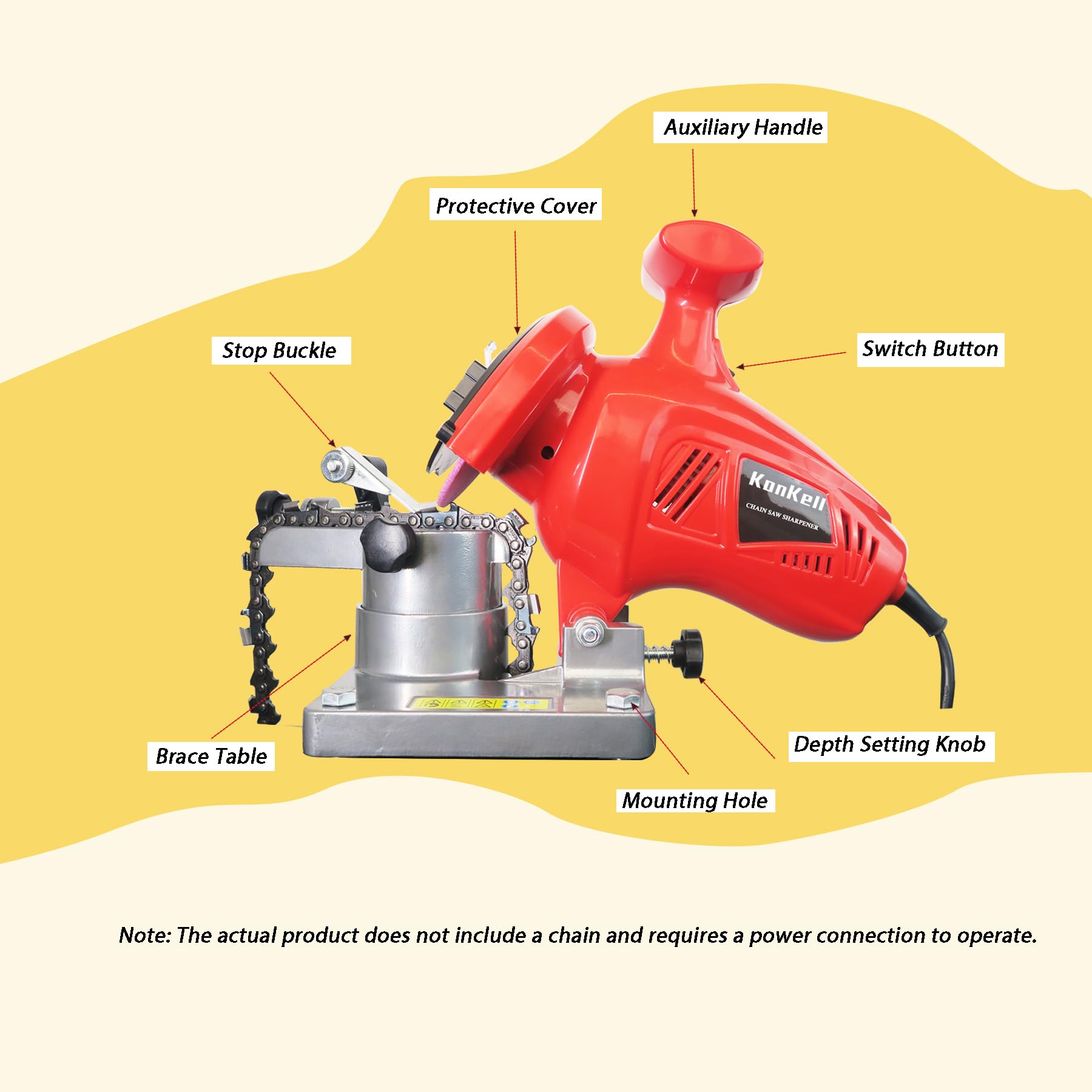 KonKell next to a handrail showing compact 1.55 kg portability advantage