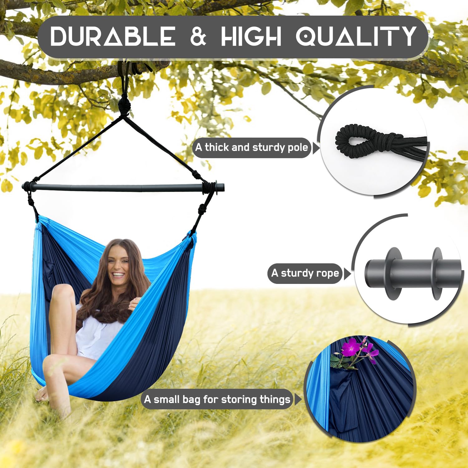 Konosnd hanging chair on porch offering a comfortable outdoor relaxation spot