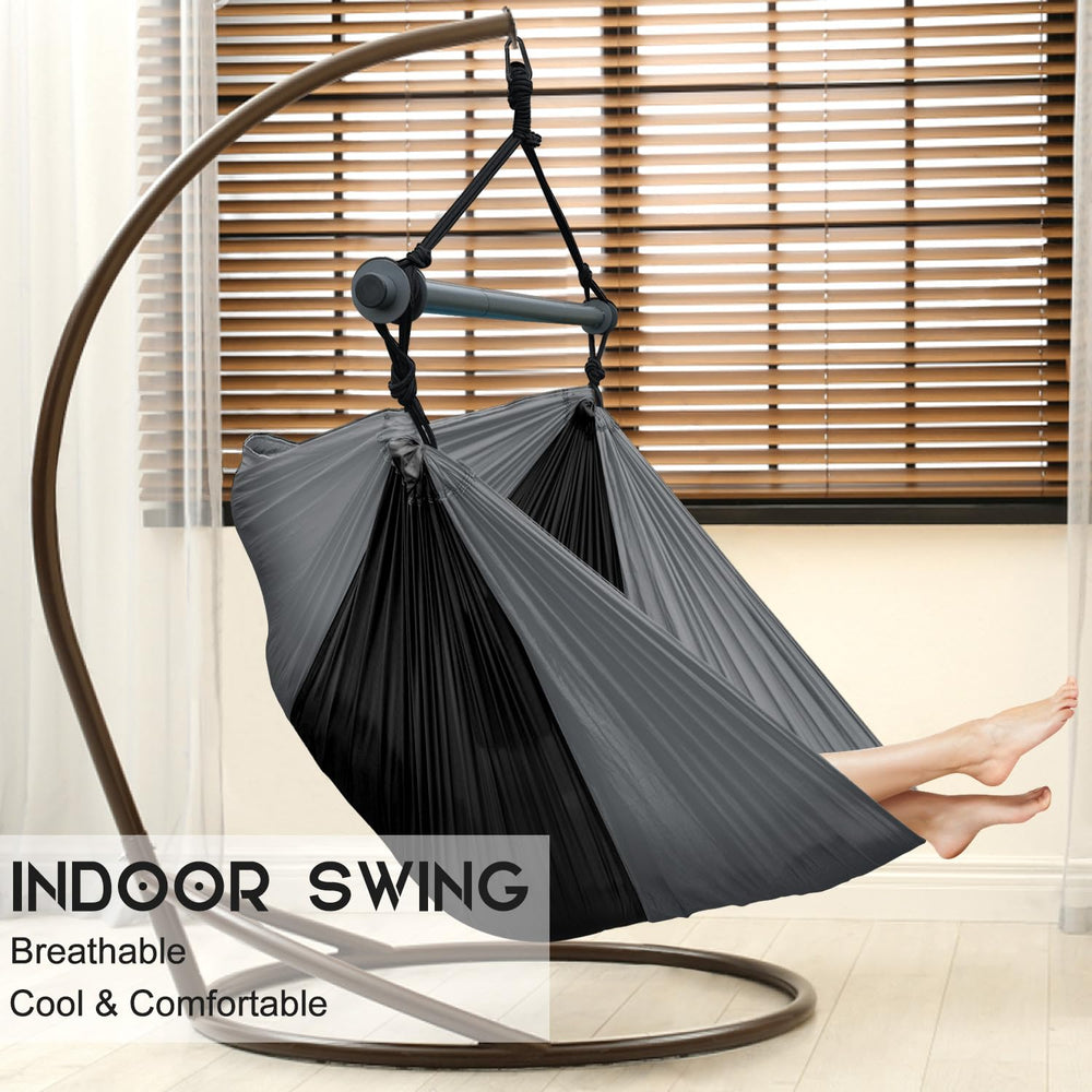 Konosnd hammock chair folded in compact bag, portable for travel and camping