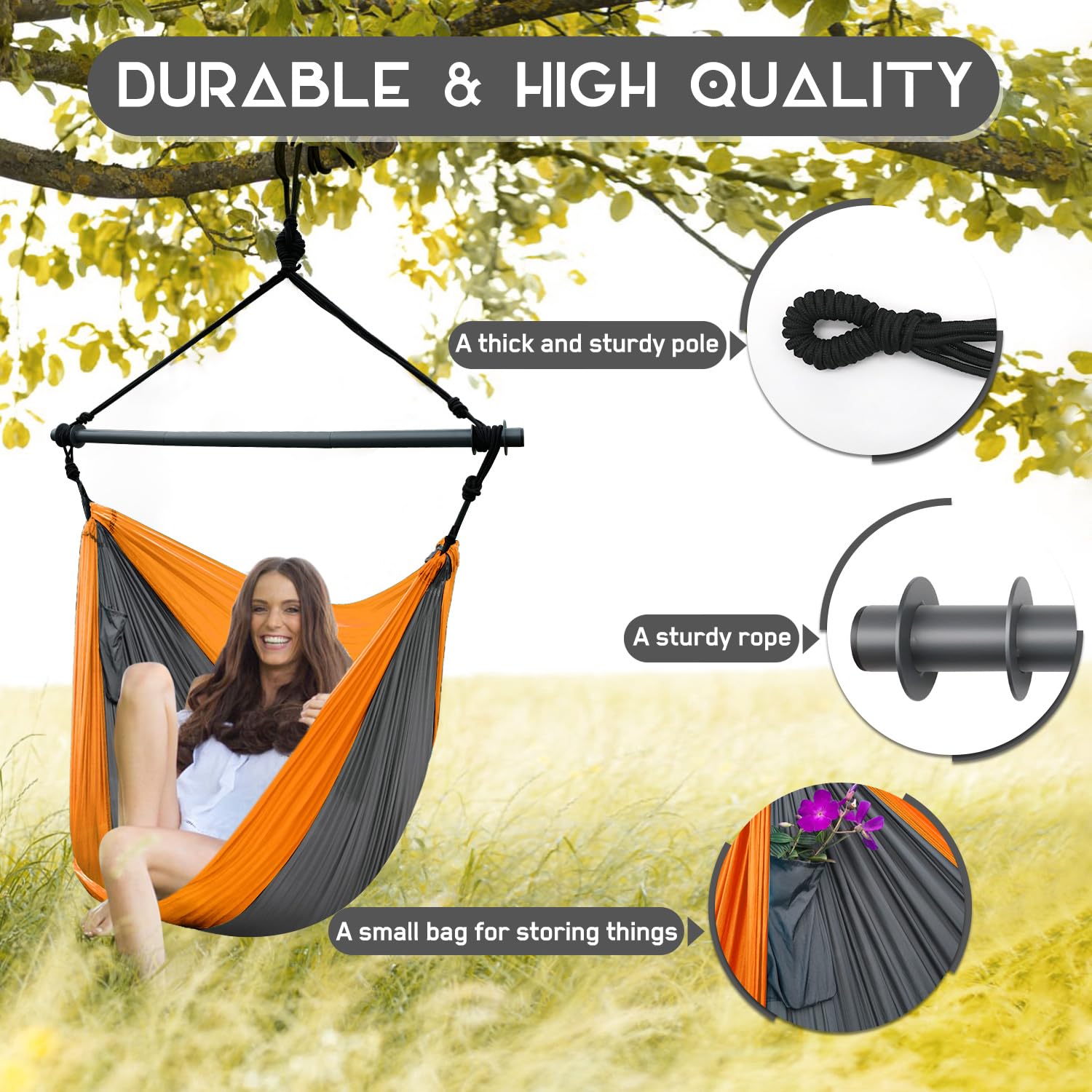 Konosnd hammock chair in use on porch with two people enjoying comfort