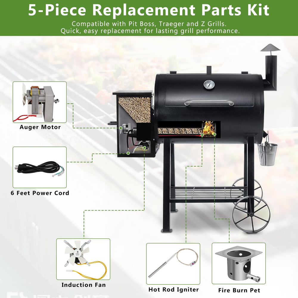 konros parts installed on a pellet grill demonstrating easy swap and restored performance benefit
