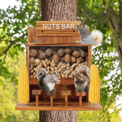 KOOPRO four perches overview with multiple squirrels comfortably feeding