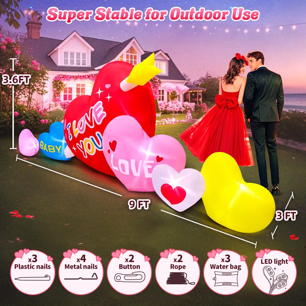 KOOY deflated heart folded compactly for easy seasonal storage