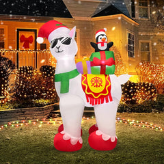 KOOY front view of 5FT inflatable characters showing festive yard curb appeal