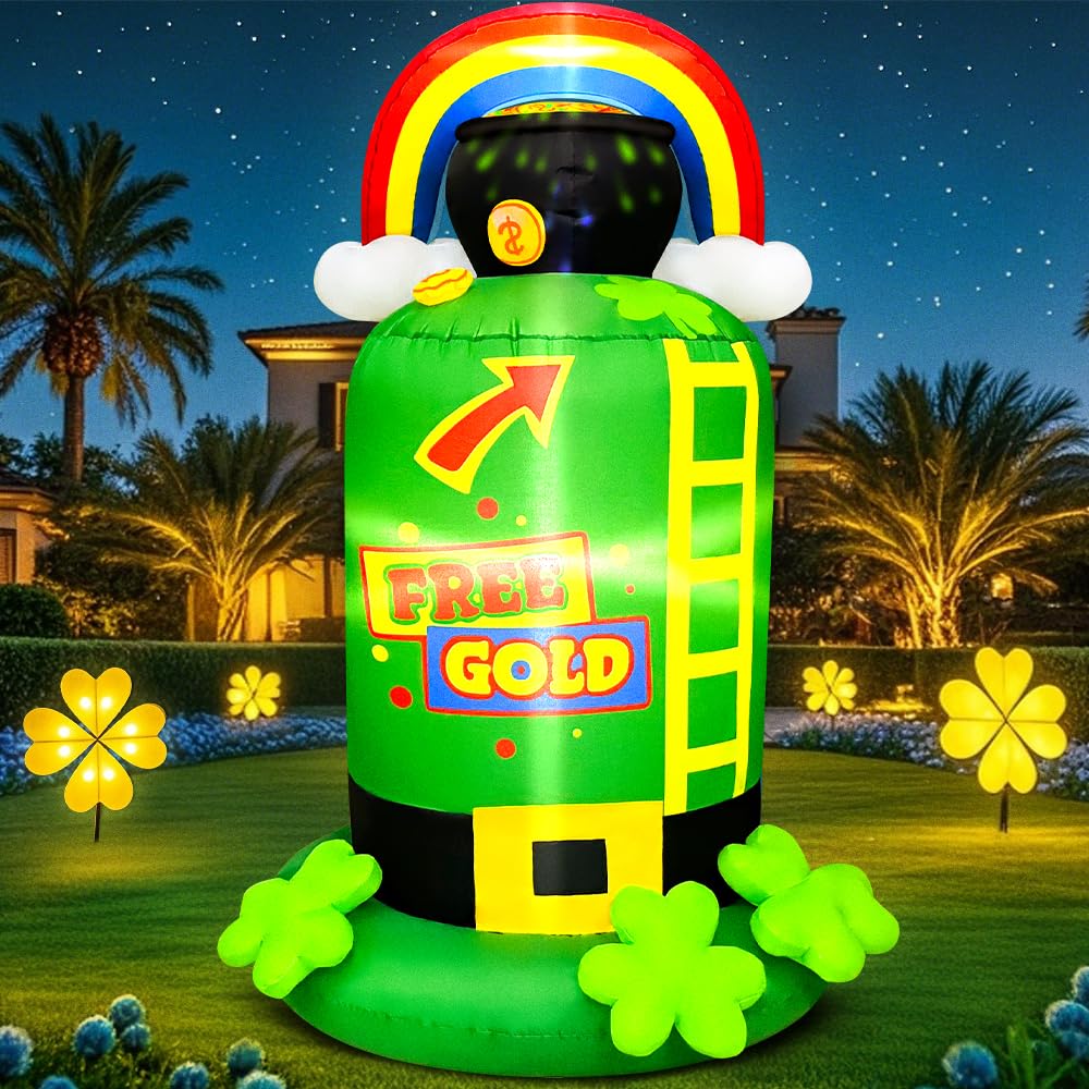 KOOY front view of 5ft leprechaun trap showing festive design and curb appeal