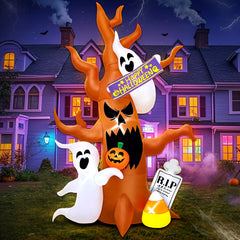 KOOY front view spooky tree showing full eight-foot height and design benefit visibility