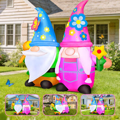 KOOY illuminated gnomes at night adding warm festive lawn lighting