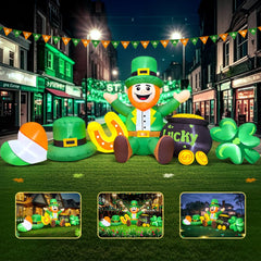 KOOY inflatable lit at night providing bright, festive St. Patrick’s ambiance