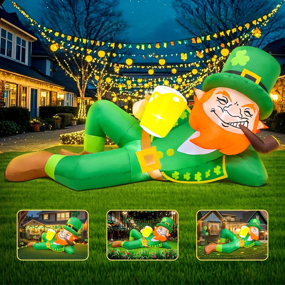 KOOY inflatable lit at night providing warm illuminated holiday cheer
