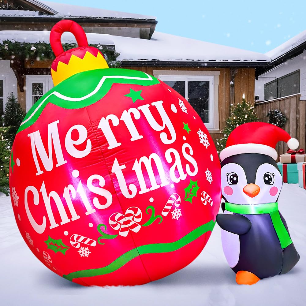 KOOY penguin displayed on a porch creating a welcoming holiday atmosphere
