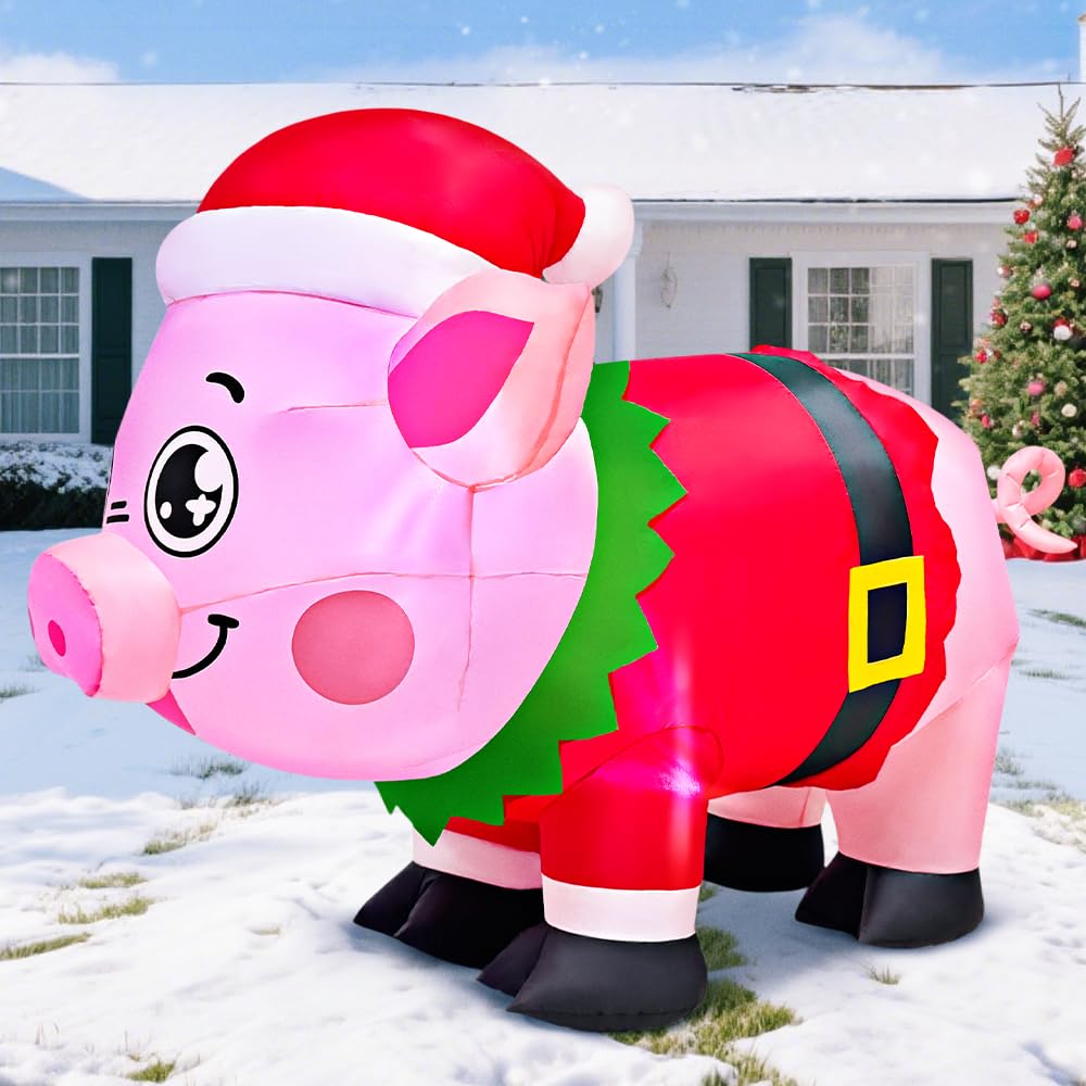 KOOY pig on porch with holiday decor showing easy styling and charm