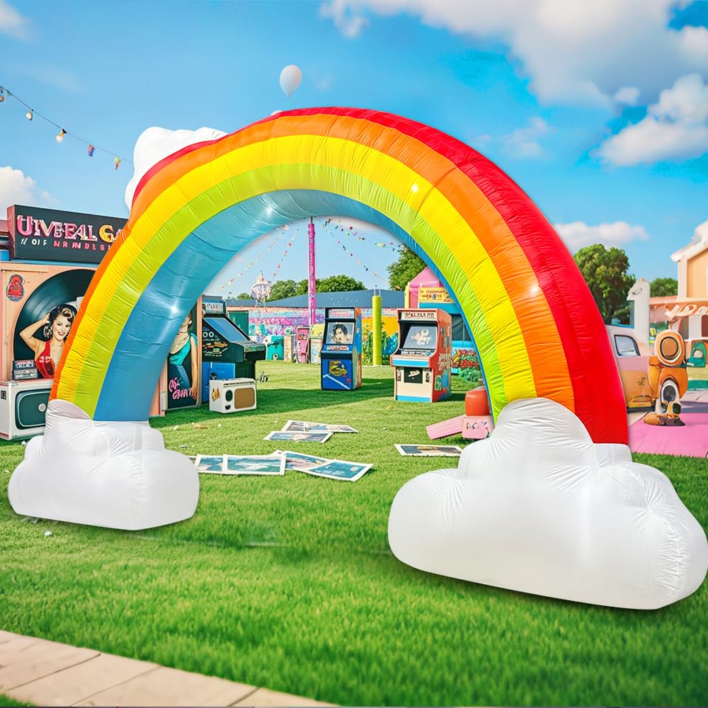 KOOY rainbow arch front view showing colorful entrance and quick setup benefit