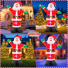 KOOY Santa closeup of built-in LED lights for bright nighttime display