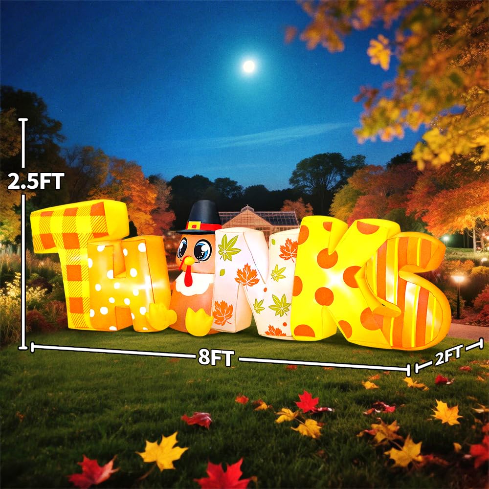 KOOY inflatable next to a garden gnome showing 8ft size and scale