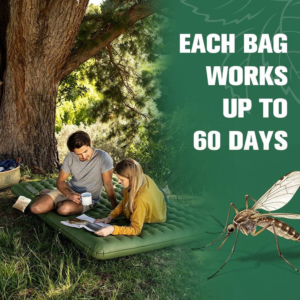 Kopplvn pouch placed by a camping tent protecting outdoor sleeping area