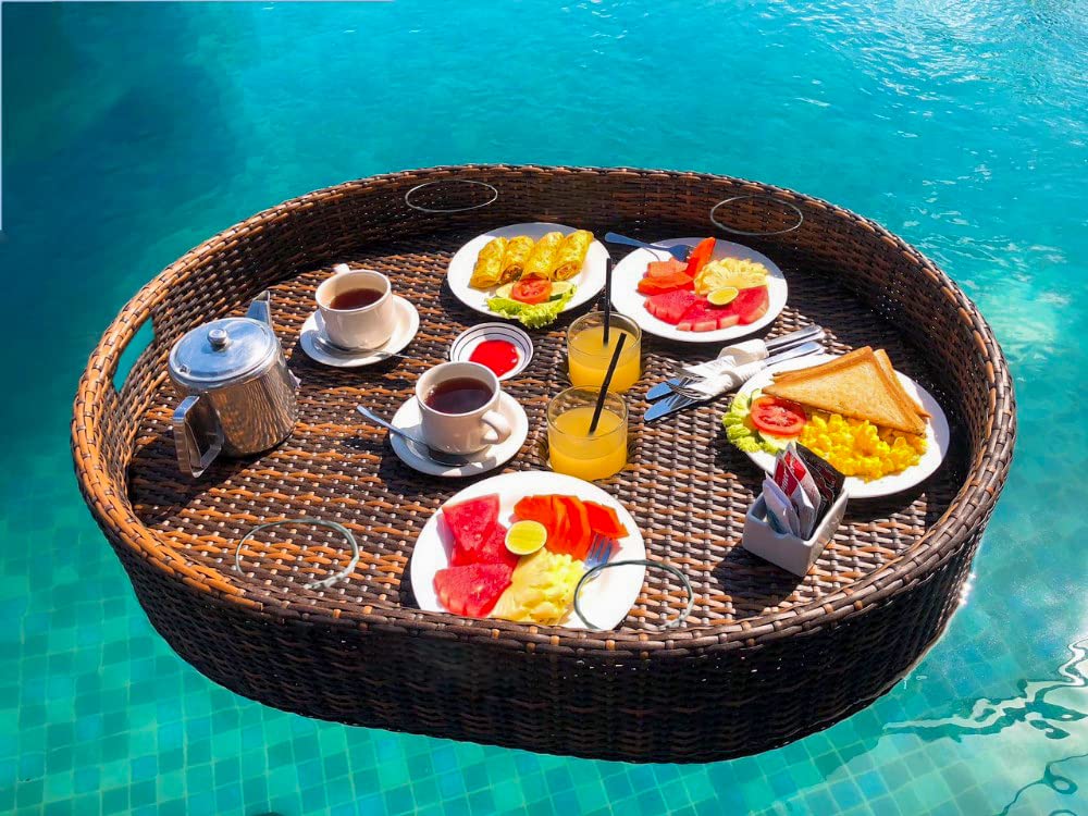 Kordes floating tray front view showing full surface and elegant look, perfect for entertaining