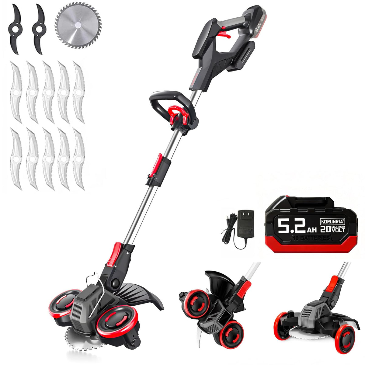 Korunria K&GO Force front view showing wheeled base and shaft, easy maneuvering benefit