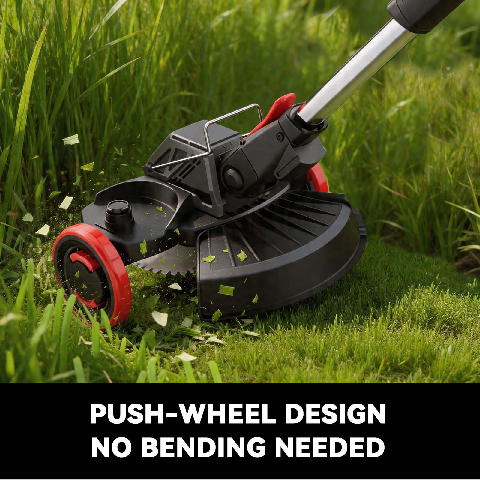 Korunria saw blade cutting small branch, tackles woody shrubs and brush effectively