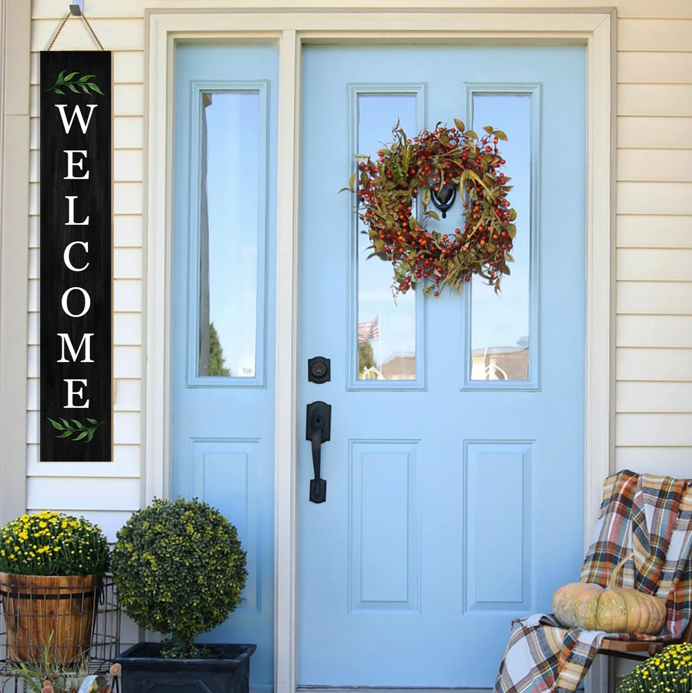 KORVITA sign decorated with wreath to show seasonal versatility