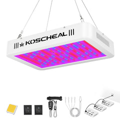 KOSCHEAL KS1200 front view showing full-spectrum panel and even light distribution benefit