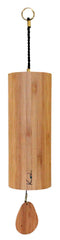 Koshi Aqua chime front view showing bamboo finish and long resonance benefit