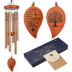 KOSSLY front view showing packaged memorial wind chime and gift box as present
