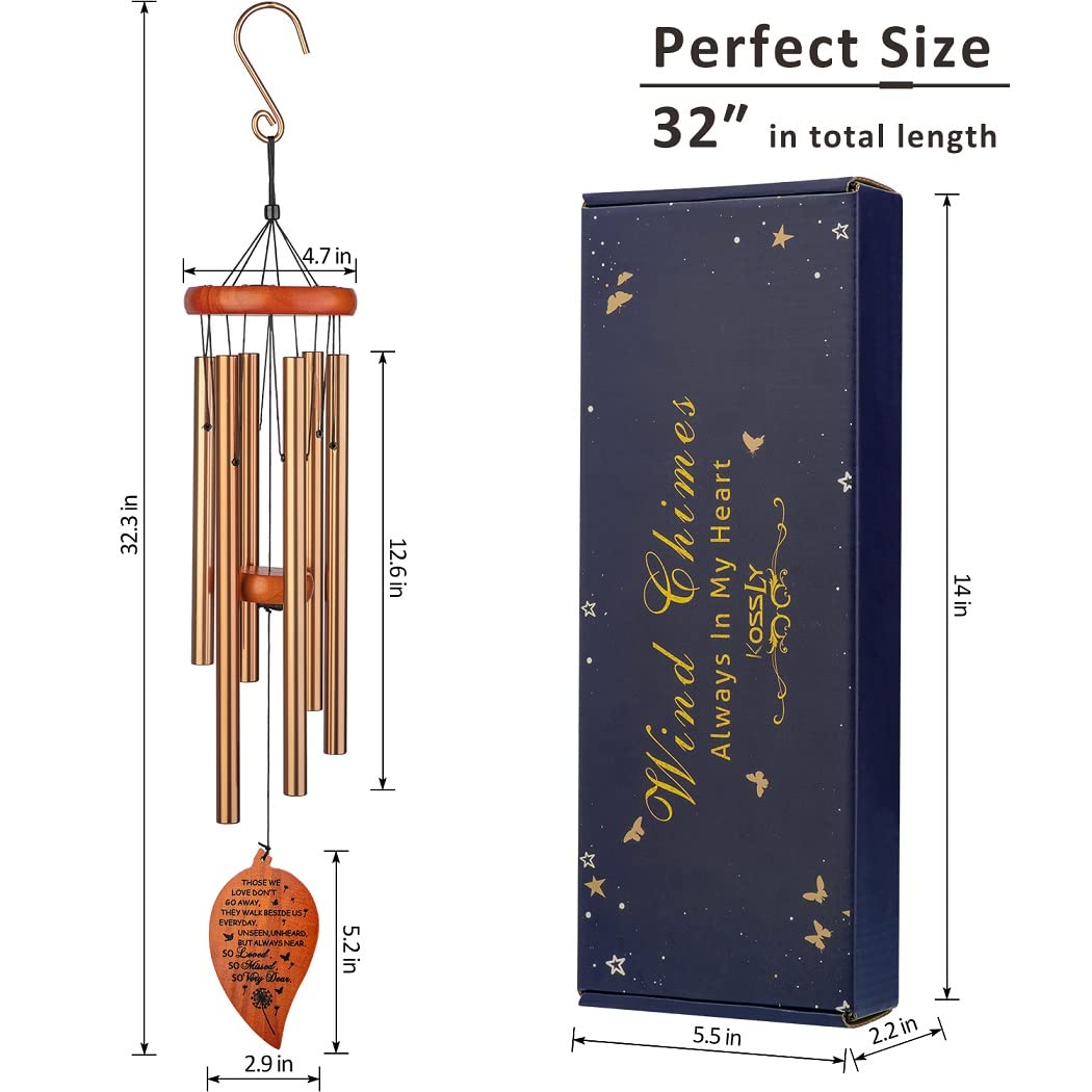 KOSSLY wind chime hanging in a garden creating peaceful outdoor ambiance