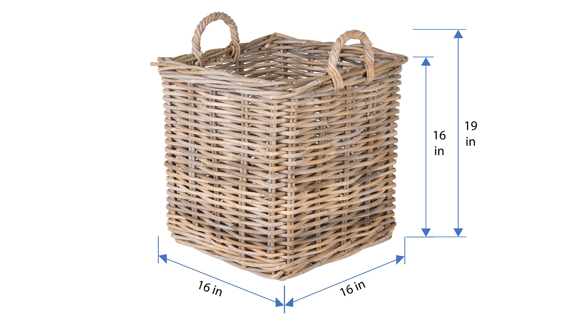 Kouboo basket styled with potted plant showing decorative indoor use