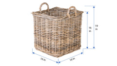 Kouboo basket styled with potted plant showing decorative indoor use