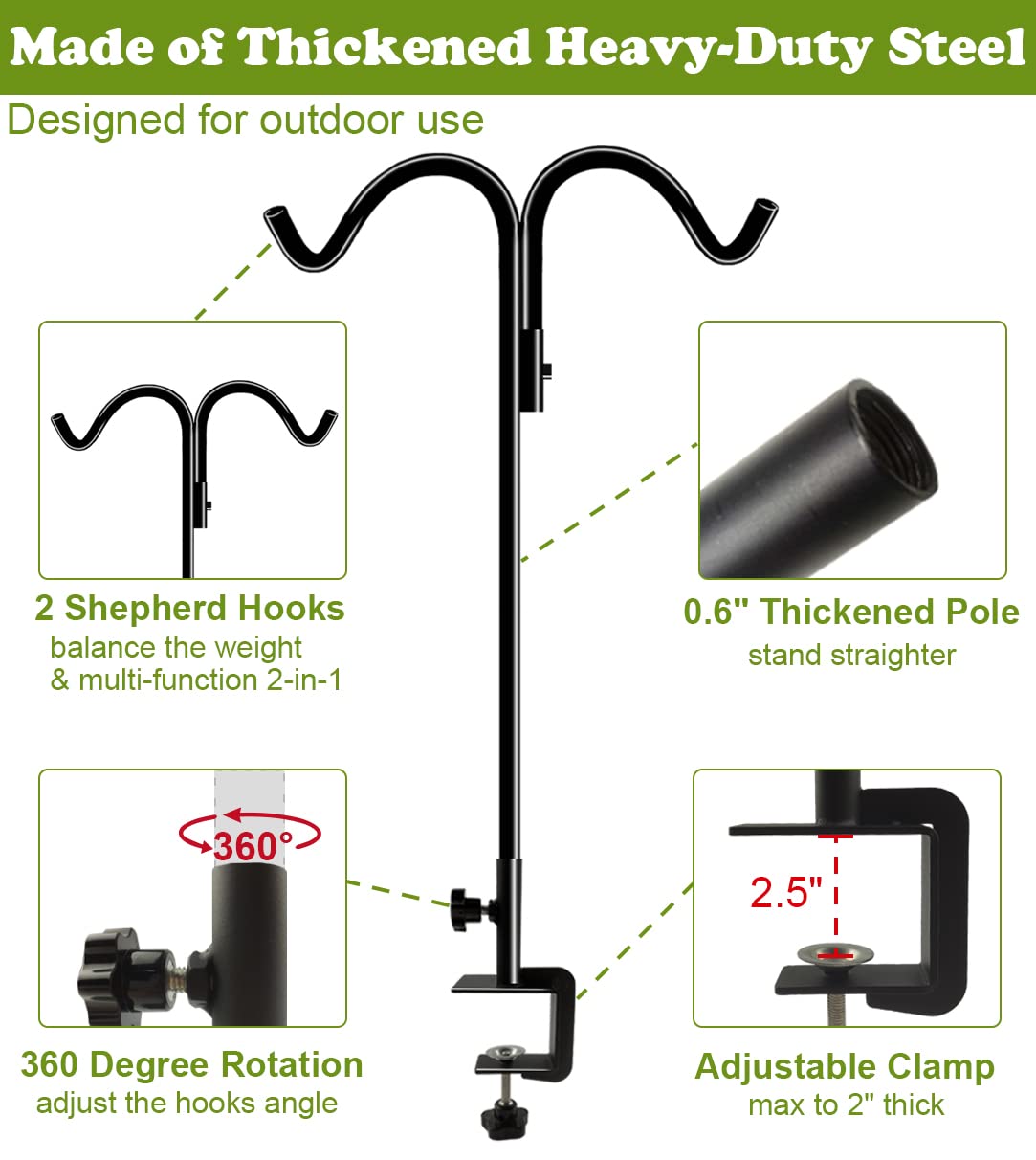 Koutemie deck hook arms holding a planter to create balcony greenery