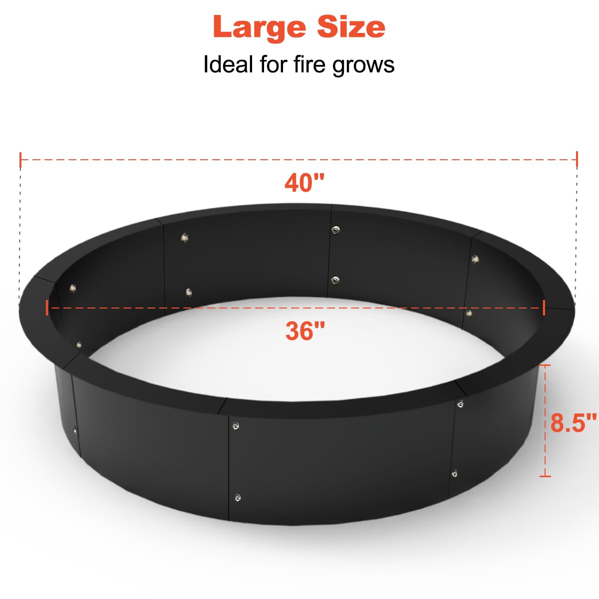 Koutemie fire pit ring placed in-ground demonstrating stable installation benefit