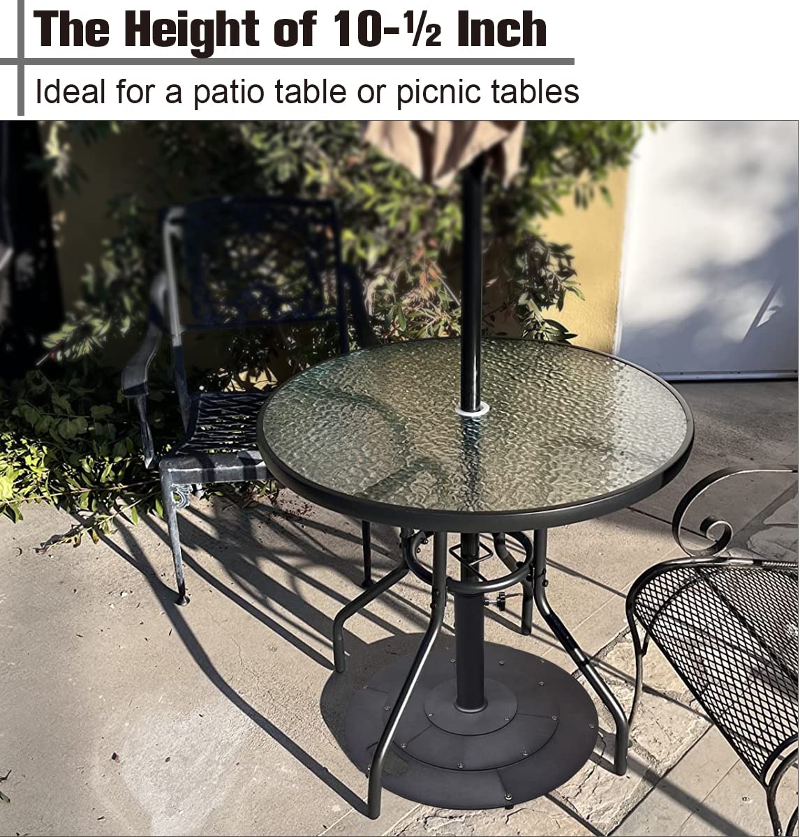 Koutemie in a deck setting illustrating portable, reliable outdoor shade support