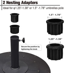 Koutemie piston and tightening knob detail showing secure pole clamping