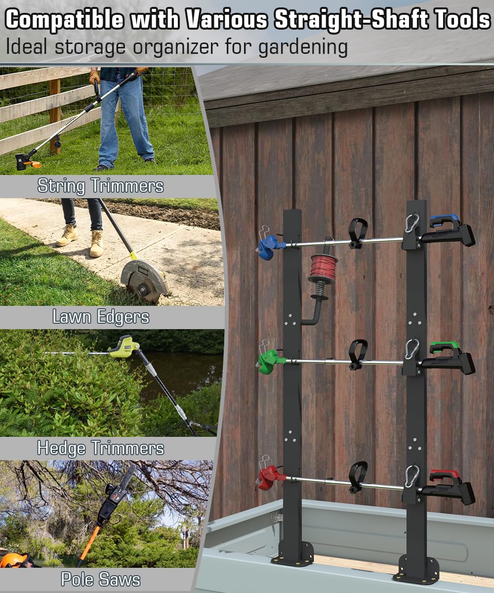 Koutemie loaded with trimmers and rakes showing stable transport setup
