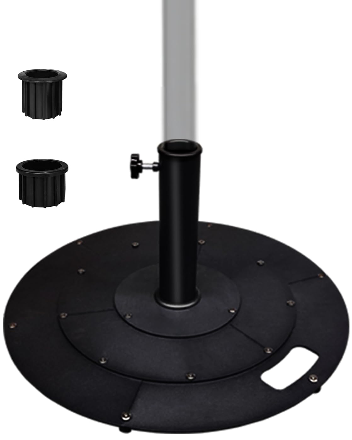 Koutemie front view of 21-inch umbrella base showing stable design and instant use