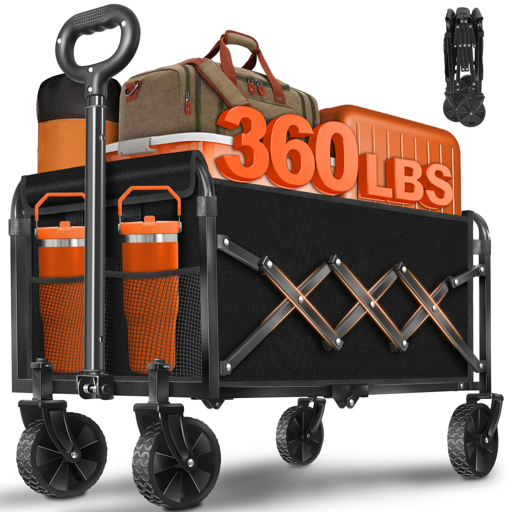 Kovryx front view open wagon showing roomy cargo and sturdy frame benefit hauling